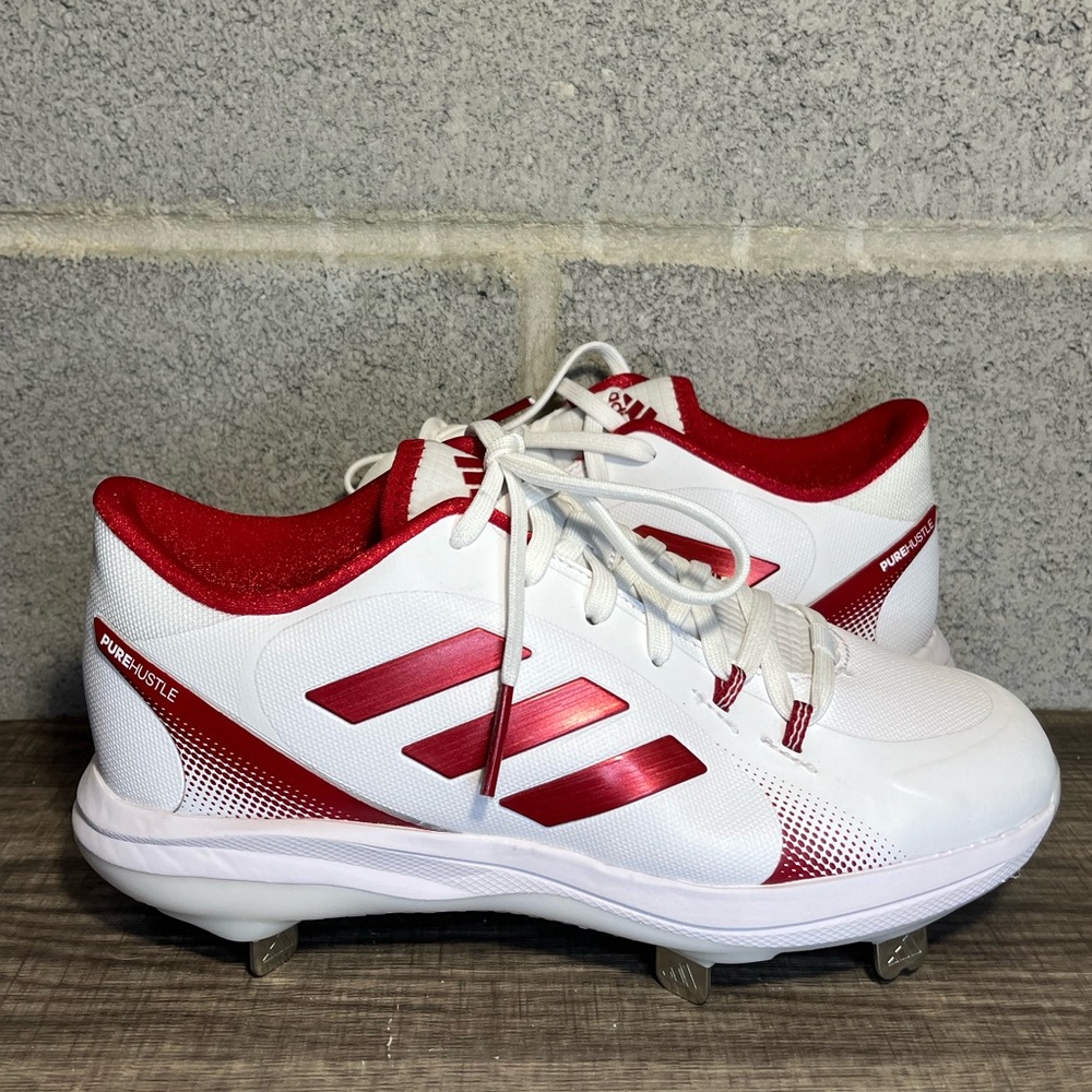 Adidas Women's PureHustle 2.0 Metal Softball Cleats H00986 Red & White Size 6.5